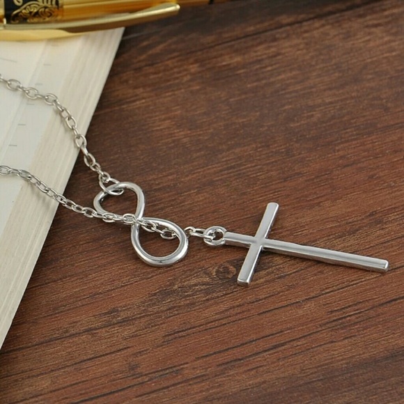 Have Faith Silver Infinity Lariat Necklace ❤️ - Picture 3 of 8